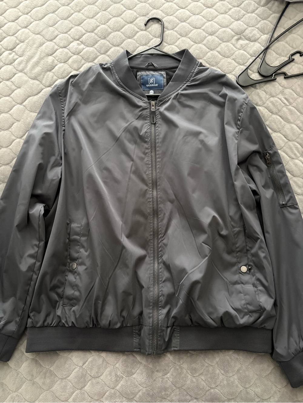 George Men's Charcoal Gray Bomber Jacket
